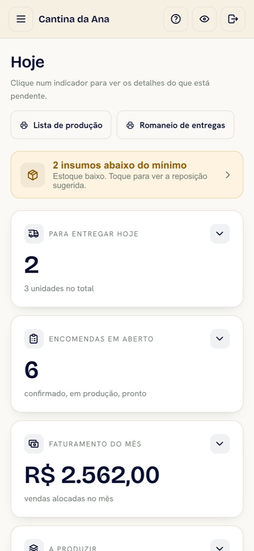 Engrenou no celular: resumo do dia com faturamento do mês